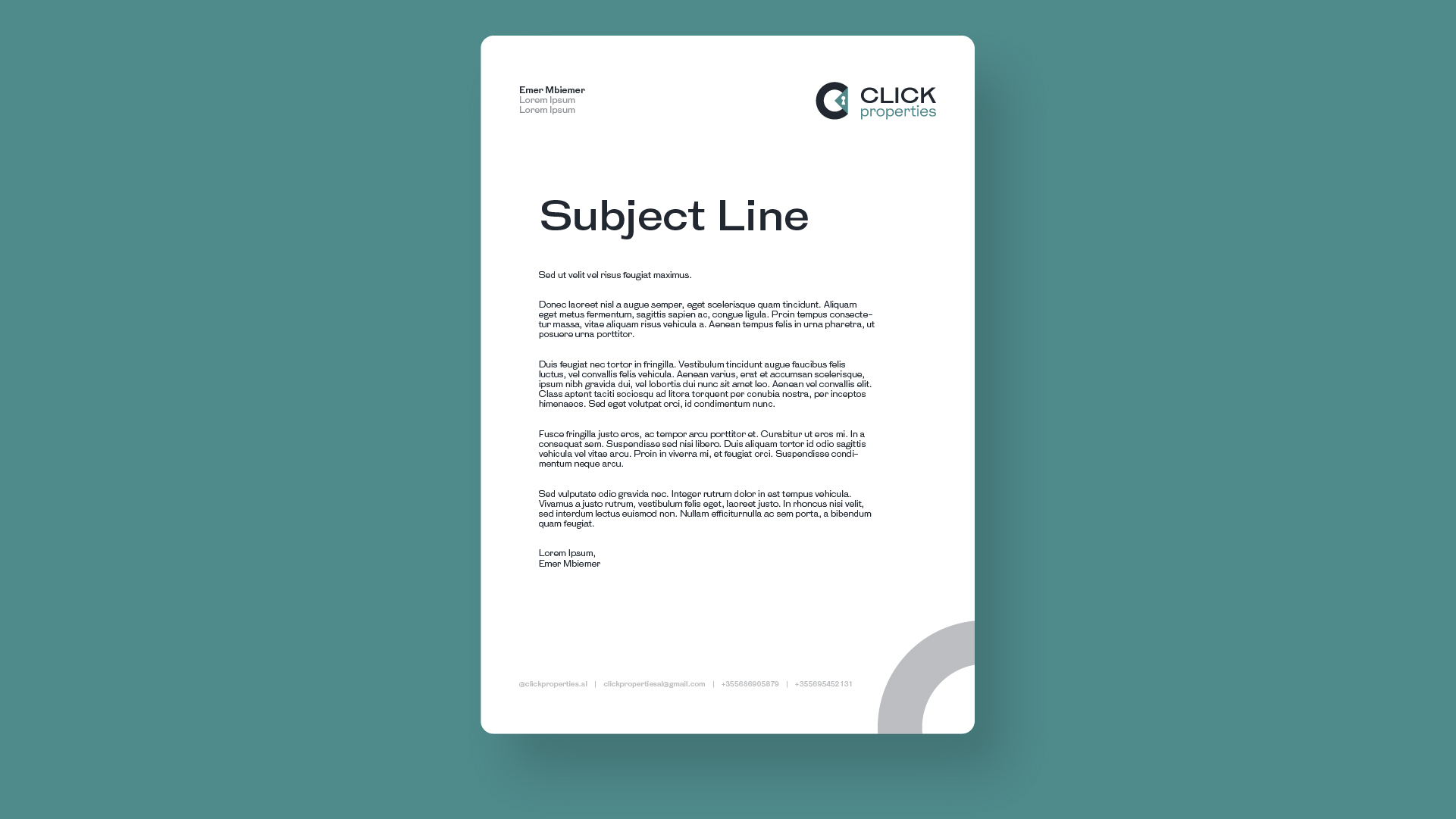 Click Properties Letterhead Template - Enes Bala