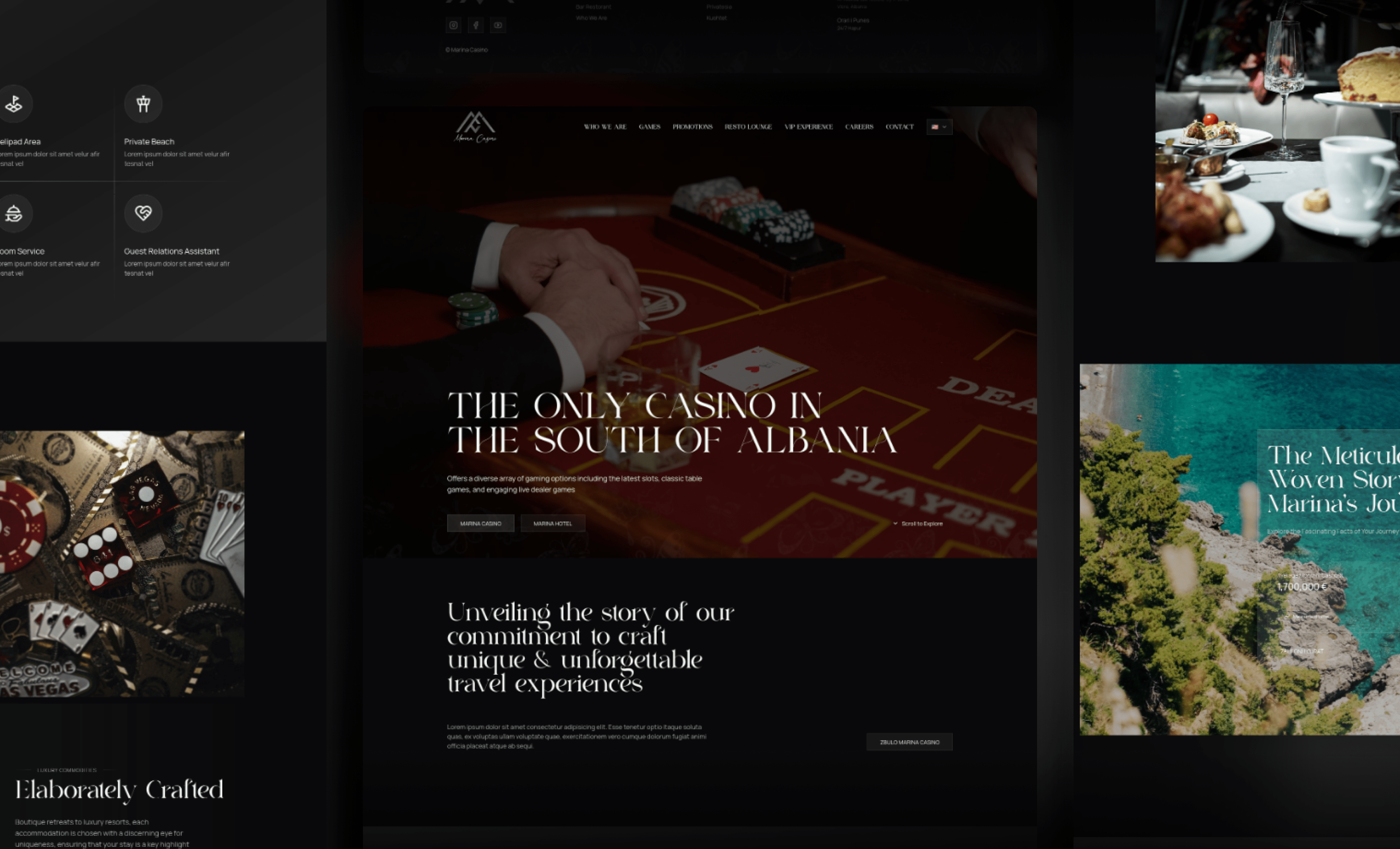 Top View of the Homepage of Marina Bay Casino Website